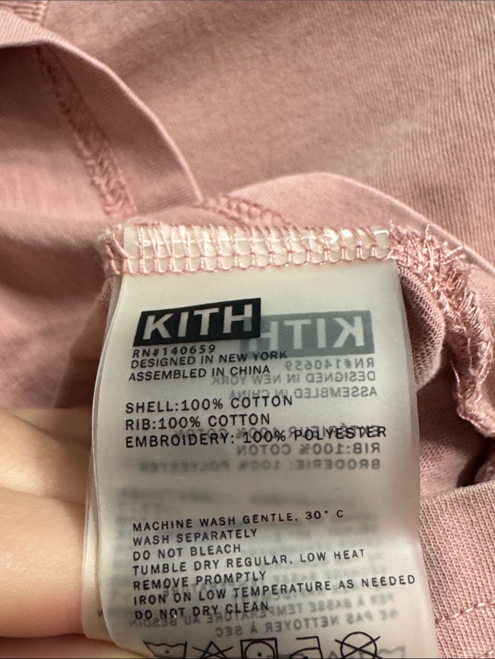 Kith Woman’s Dusty Rose Pink Embroidered Logo Tee - Picture 5 of 5